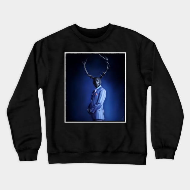 Hannibal Lecter Blue Suit Wendigo Crewneck Sweatshirt by OrionLodubyal